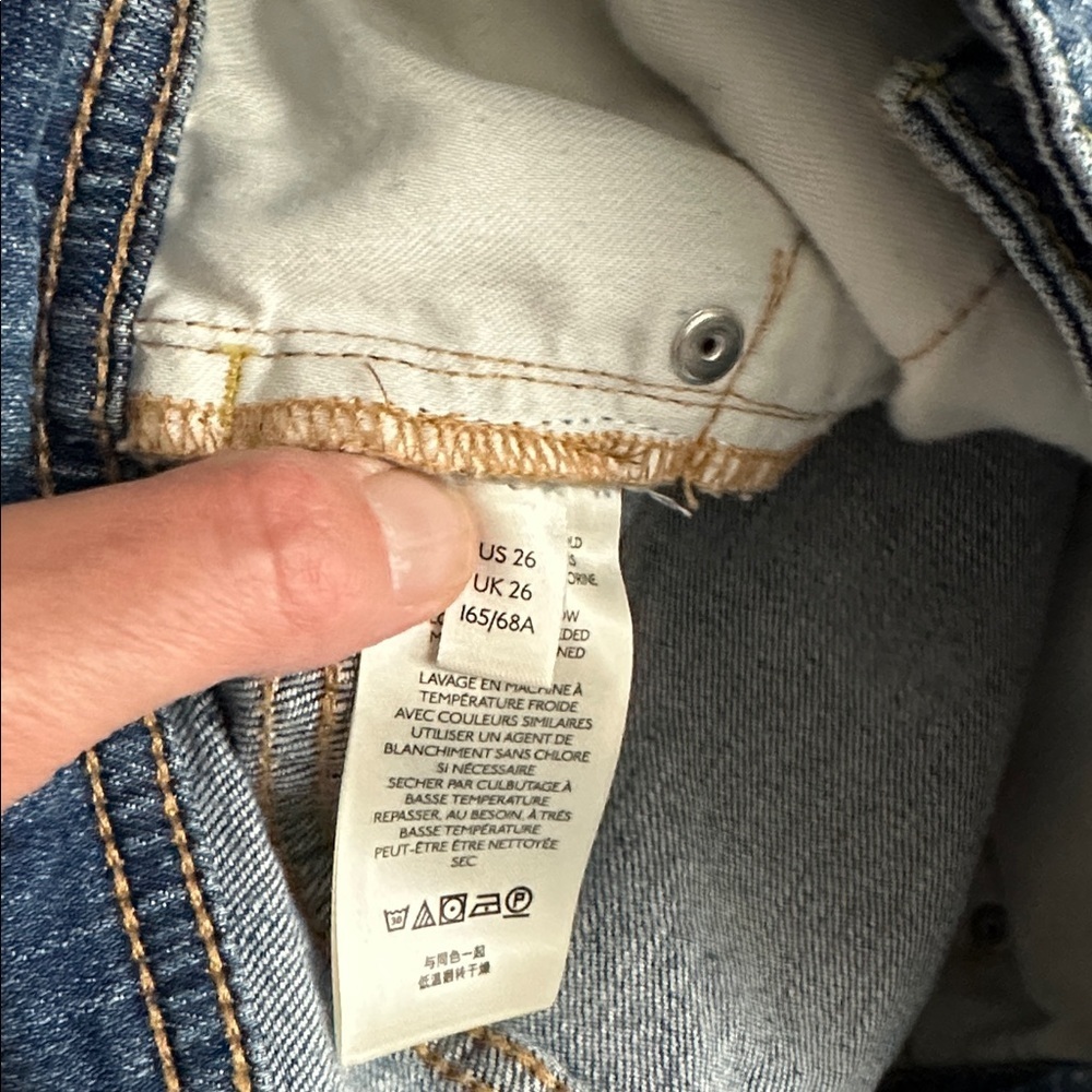 Anthropologie Pilcro & The Letterpress Patchwork Slim Boyfriend Blue Jeans 26 - Picture 13 of 14